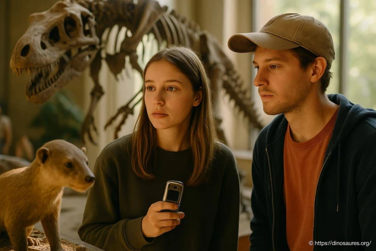 Jeunes visiteurs musée paléontologie
