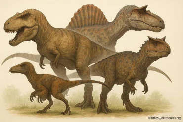 Panorama des dinosaures carnivores célèbres et atypiques