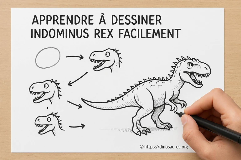 Apprendre à dessiner indominus rex facilement : guide étape par étape