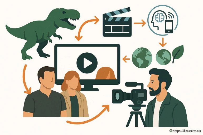 Schéma production vidéo documentaire dinosaures