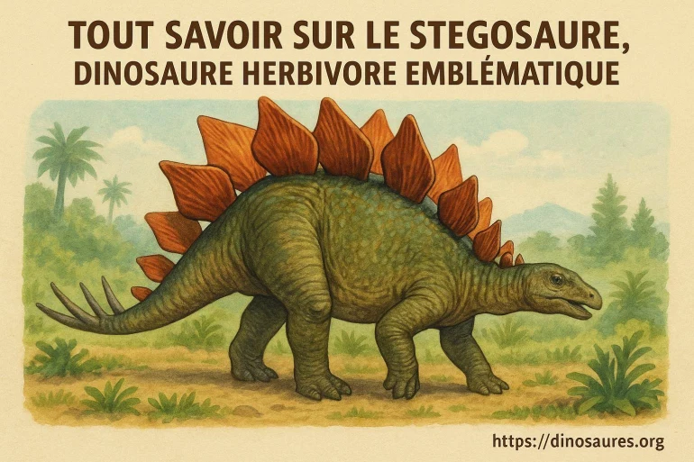 Stégosaure : plaques dorsales, queue à piques et mode de vie du dinosaure herbivore