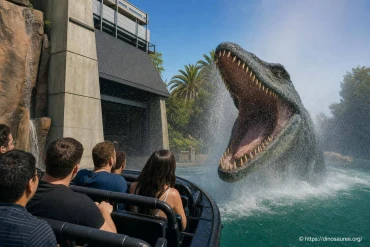 Jurassic World The Ride à Universal Studios Hollywood : attraction, dinosaures et Mosasaurus