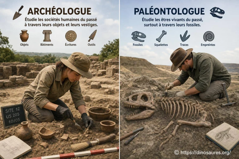 Quelle est la différence entre un archéologue et un paléontologue ?