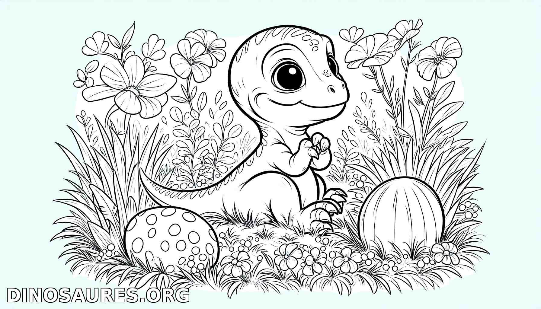 Coloriage de dinosaure joyeux
