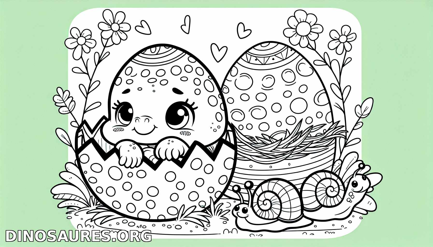 Coloriage de dinosaure mignon