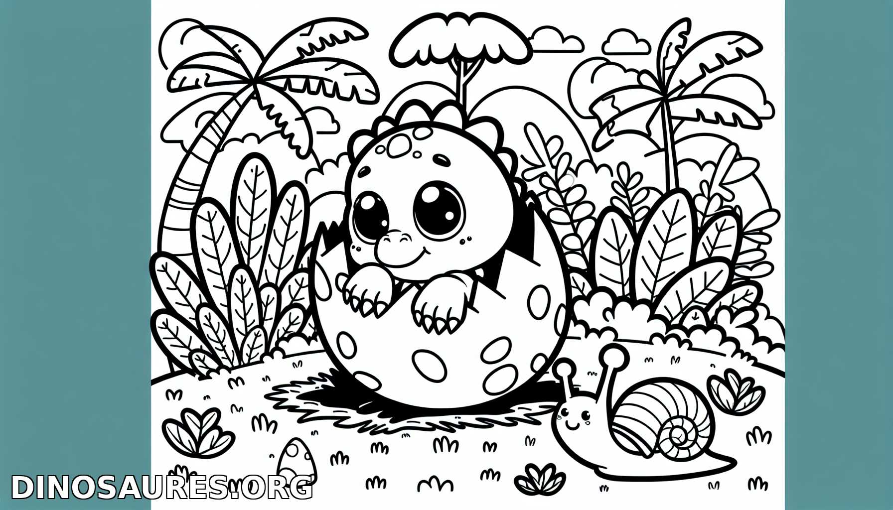 Coloriage de dinosaure mignon