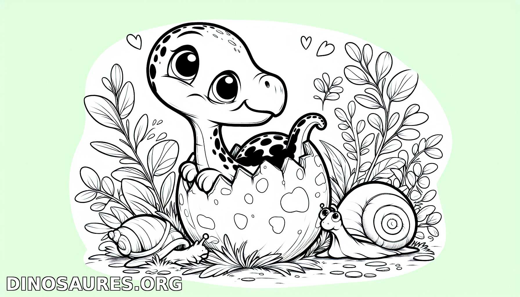 Coloriage de dinosaure mignon