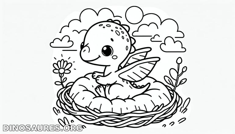 Coloriage de dragon mignon