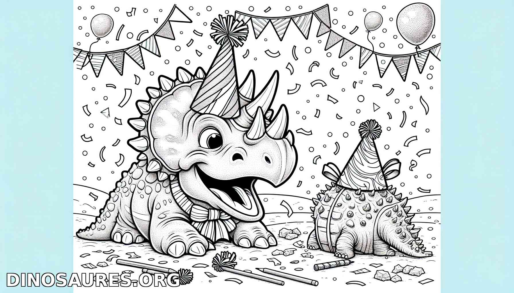 Coloriage de dinosaure joyeux