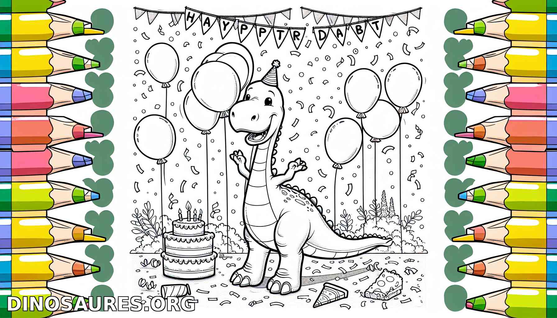 Coloriage de dinosaure pour anniversaire