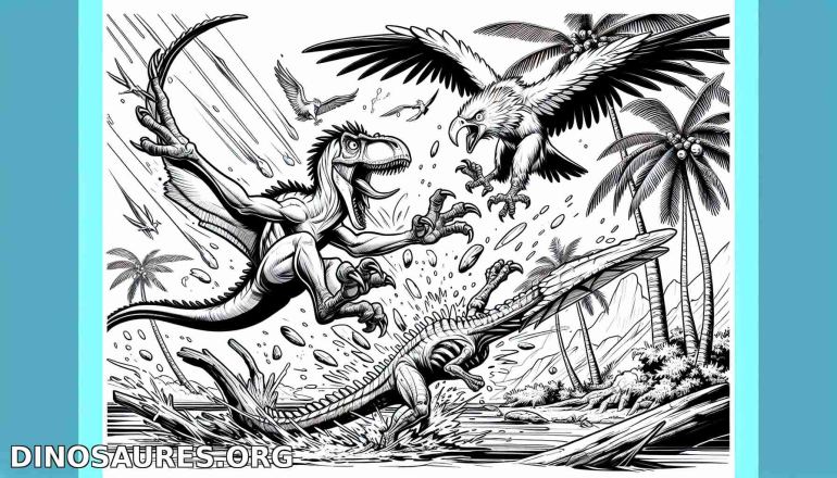 Combat de dinosaures préhistoriques