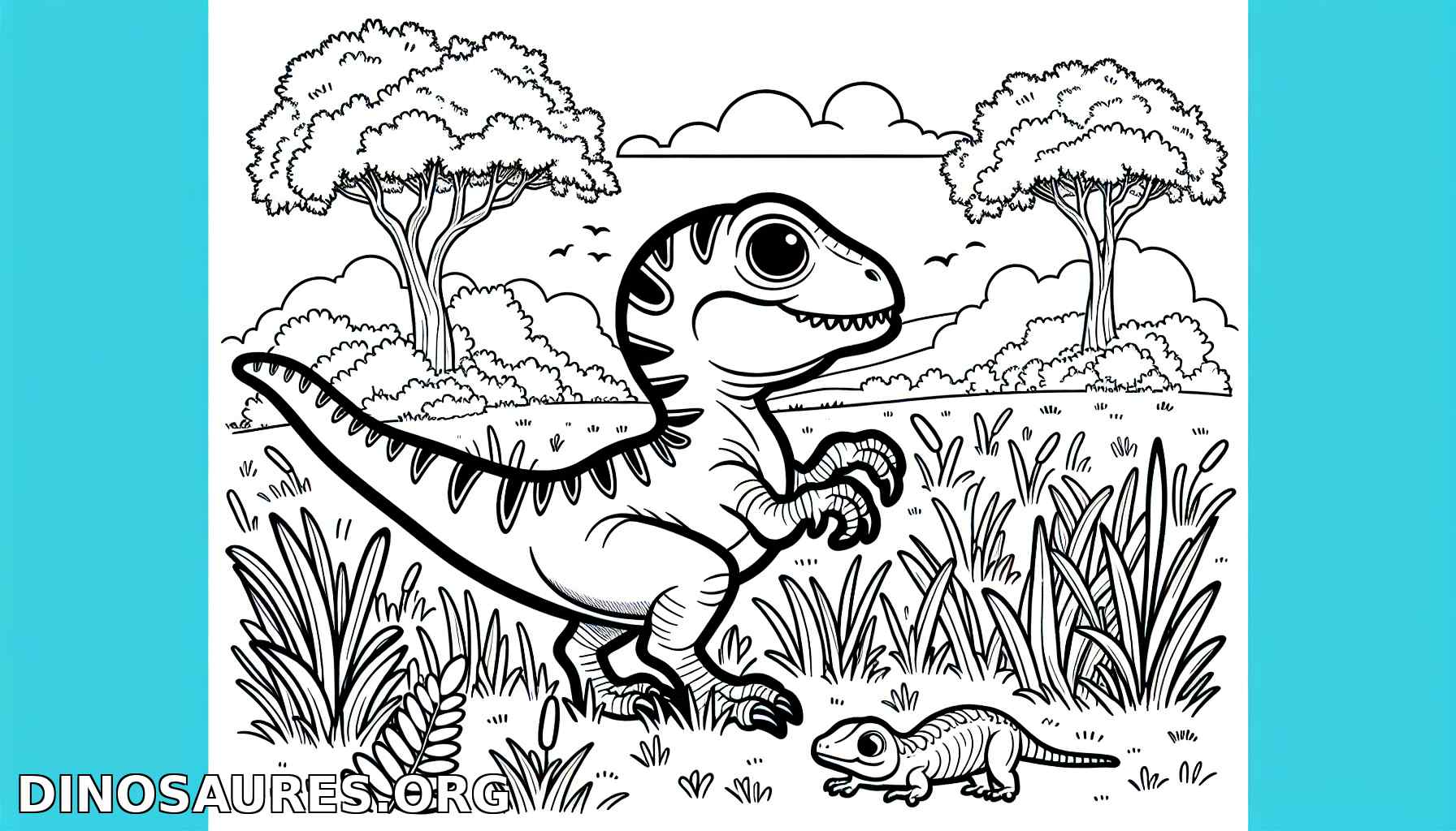 Coloriage de dinosaure amusant