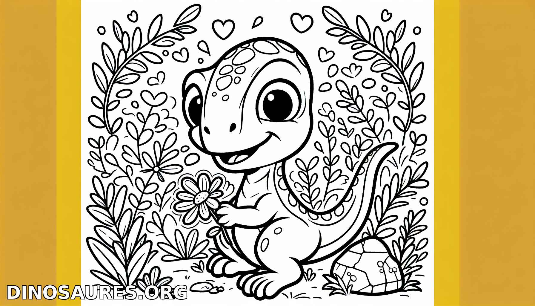 Coloriage de dinosaure joyeux