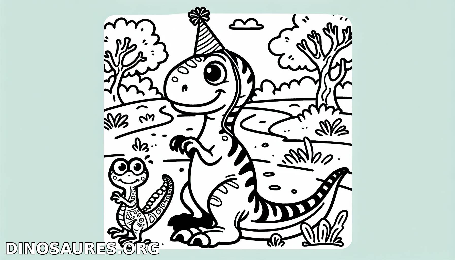 Coloriage de dinosaure joyeux