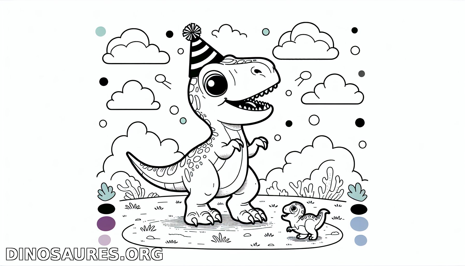 Coloriage de dinosaure joyeux