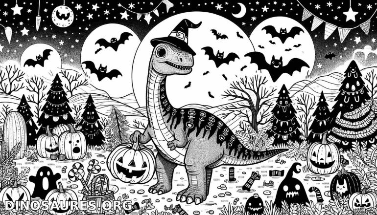 Coloriage de dinosaure d'Halloween