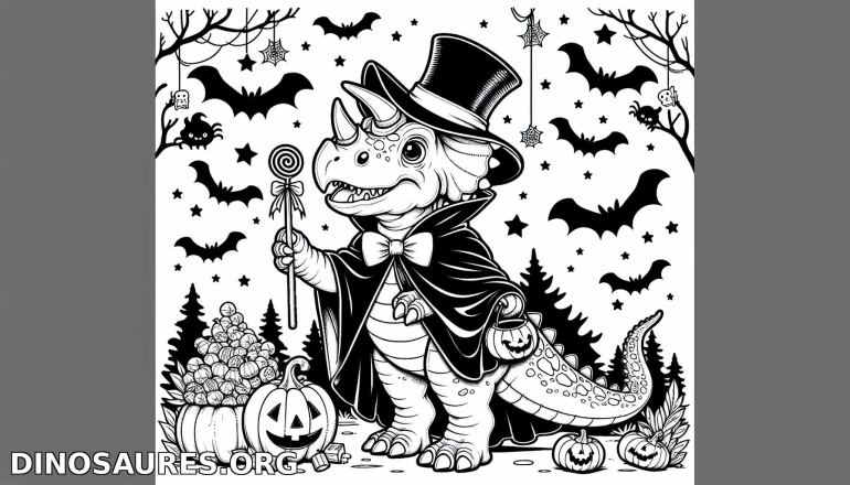 Coloriage de dinosaure d'Halloween