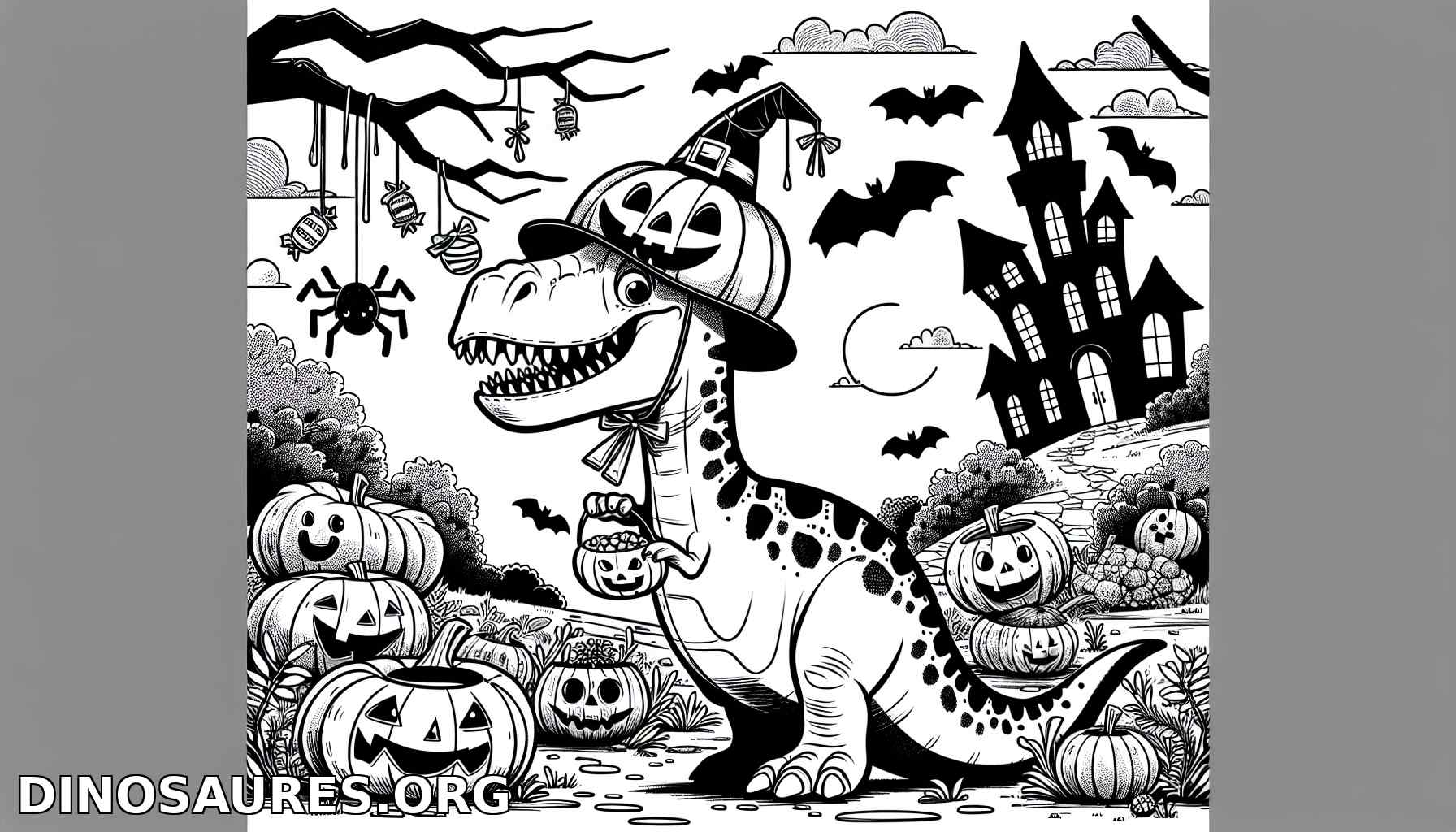 Coloriage de dinosaure d'Halloween