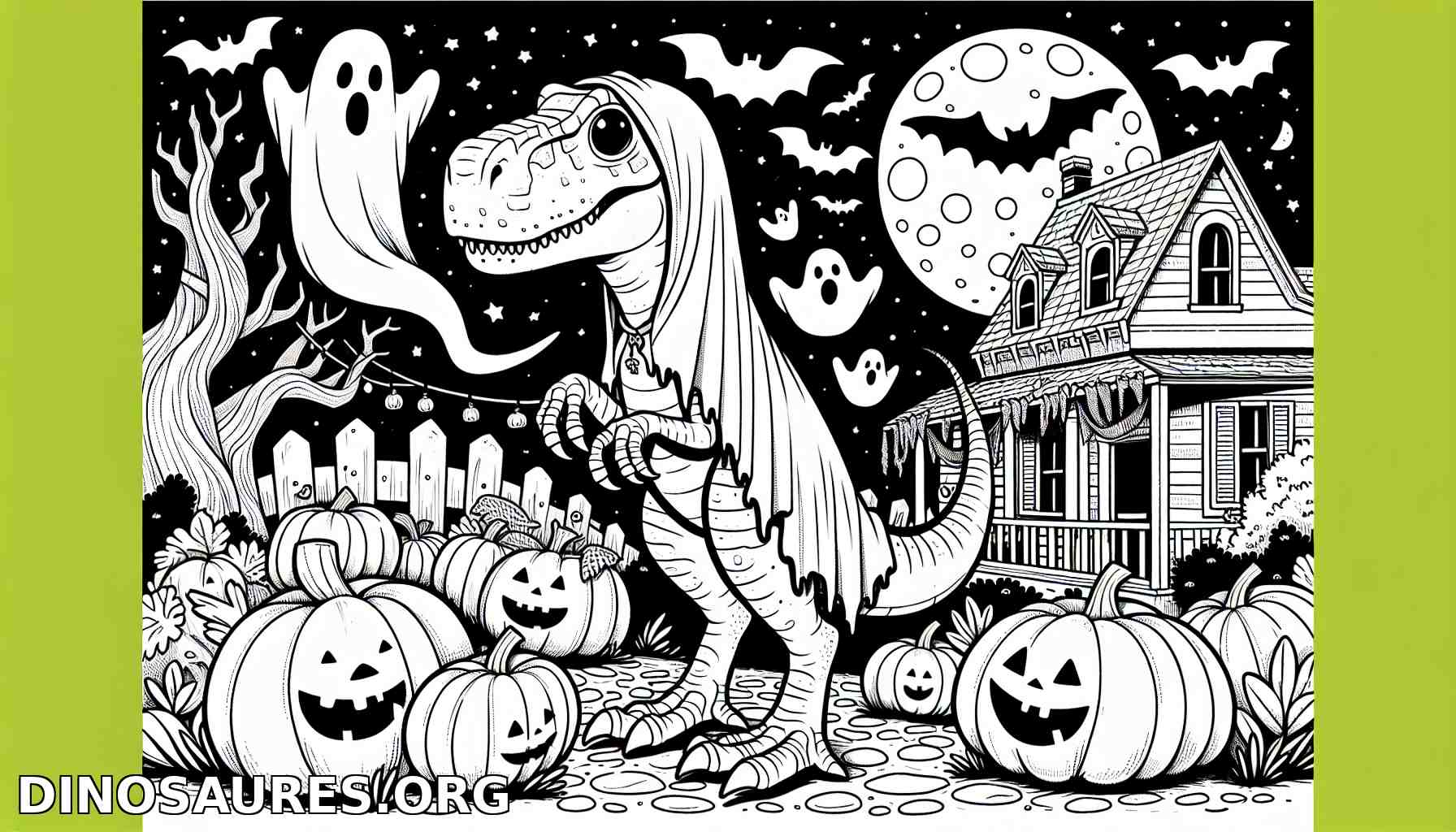 Coloriage de dinosaure d'Halloween
