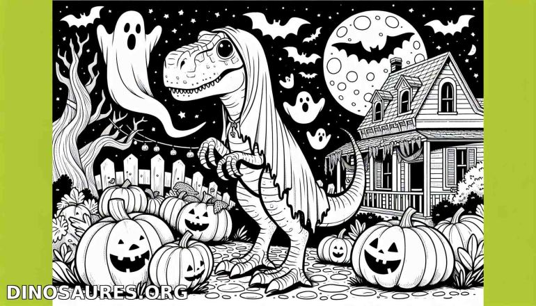 Coloriage de dinosaure d'Halloween