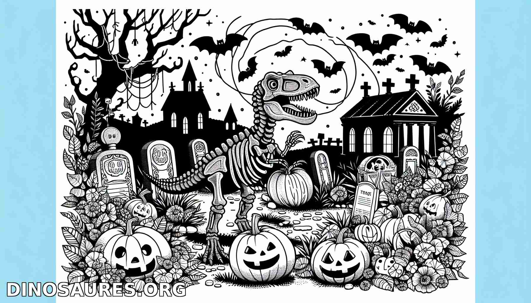 Coloriage de dinosaure Halloween