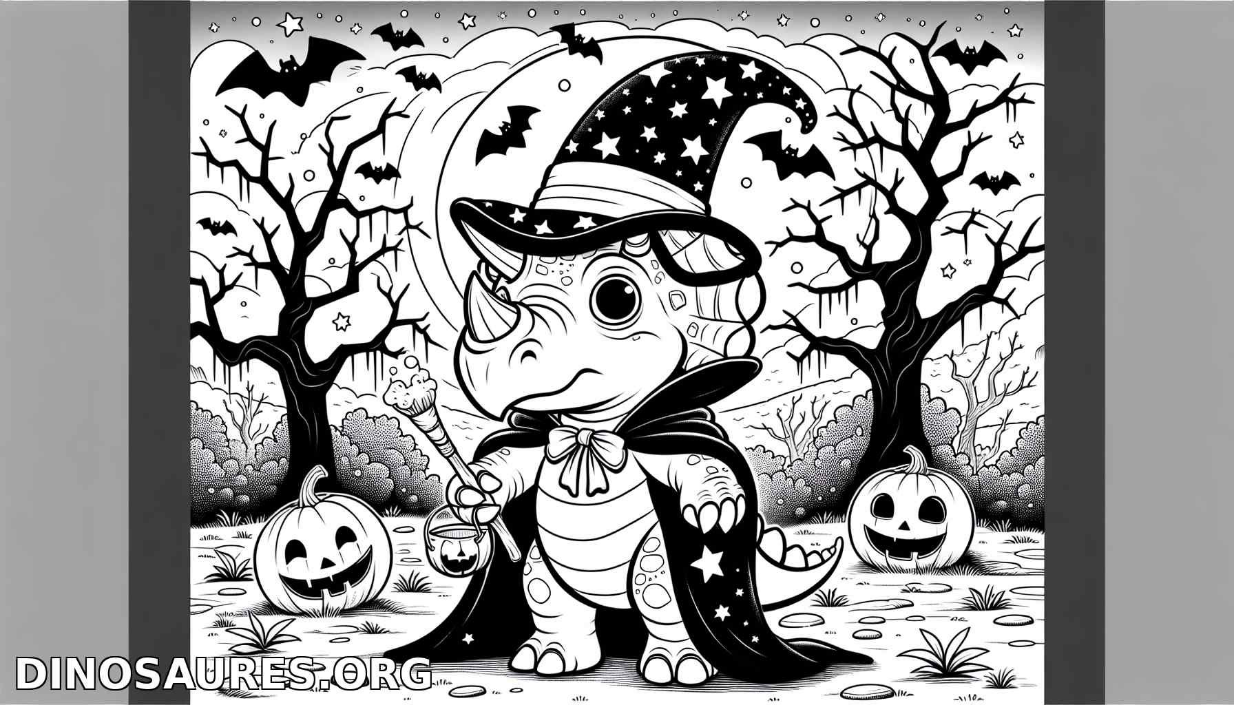 Coloriage de dinosaure Halloween
