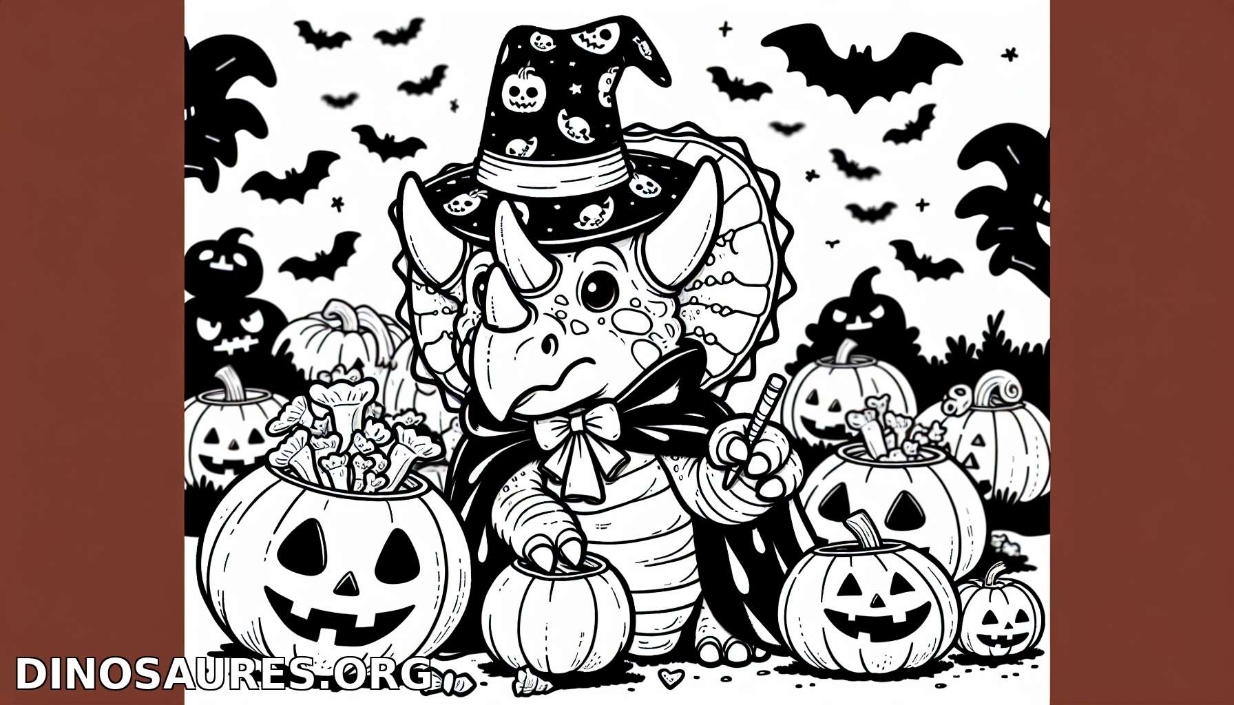 Coloriage de dinosaure Halloween