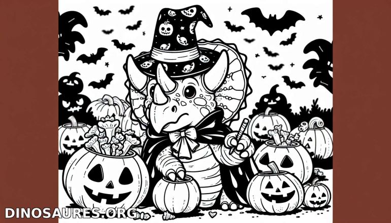 Coloriage de dinosaure Halloween