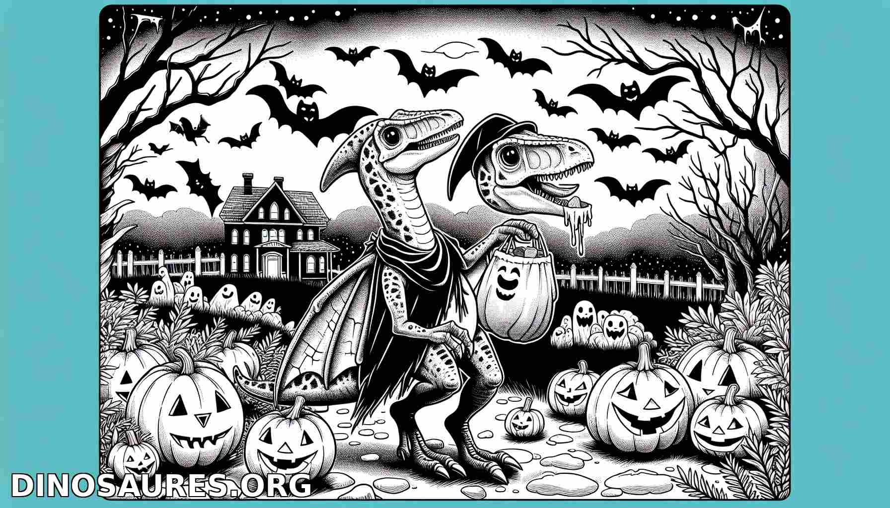 Coloriage Dinosaure Halloween