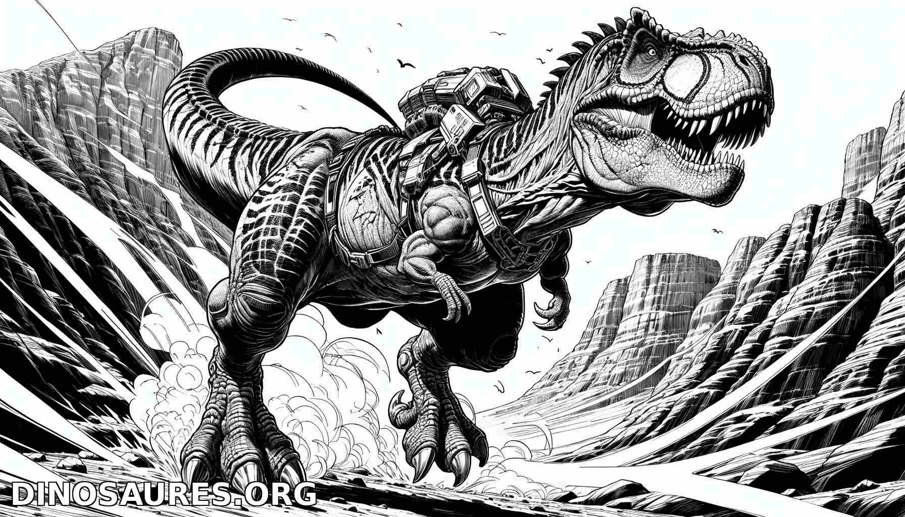 Coloriage de dinosaure T-Rex