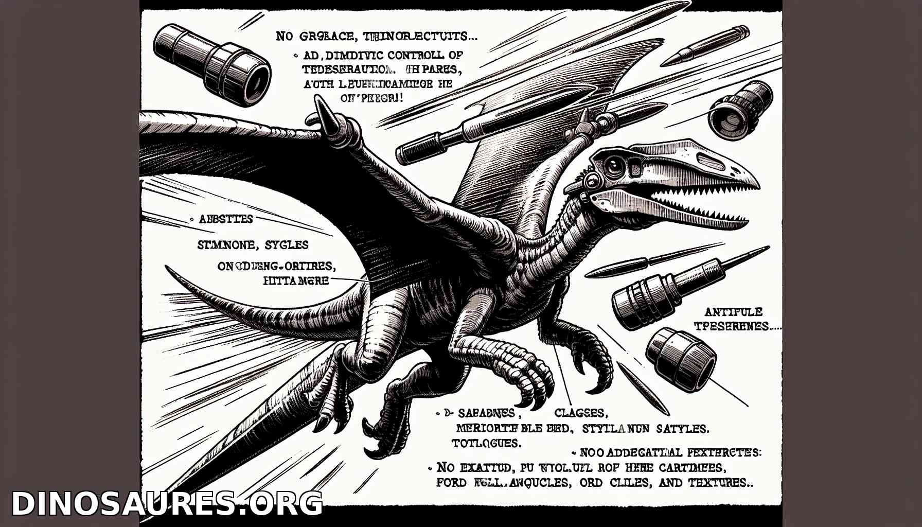 Dessin de dinosaure avec accessoires futuristes