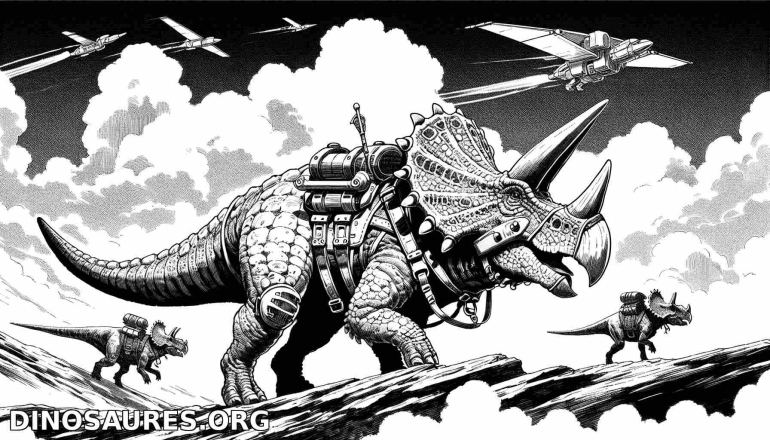 Dinosaures futuristes en action