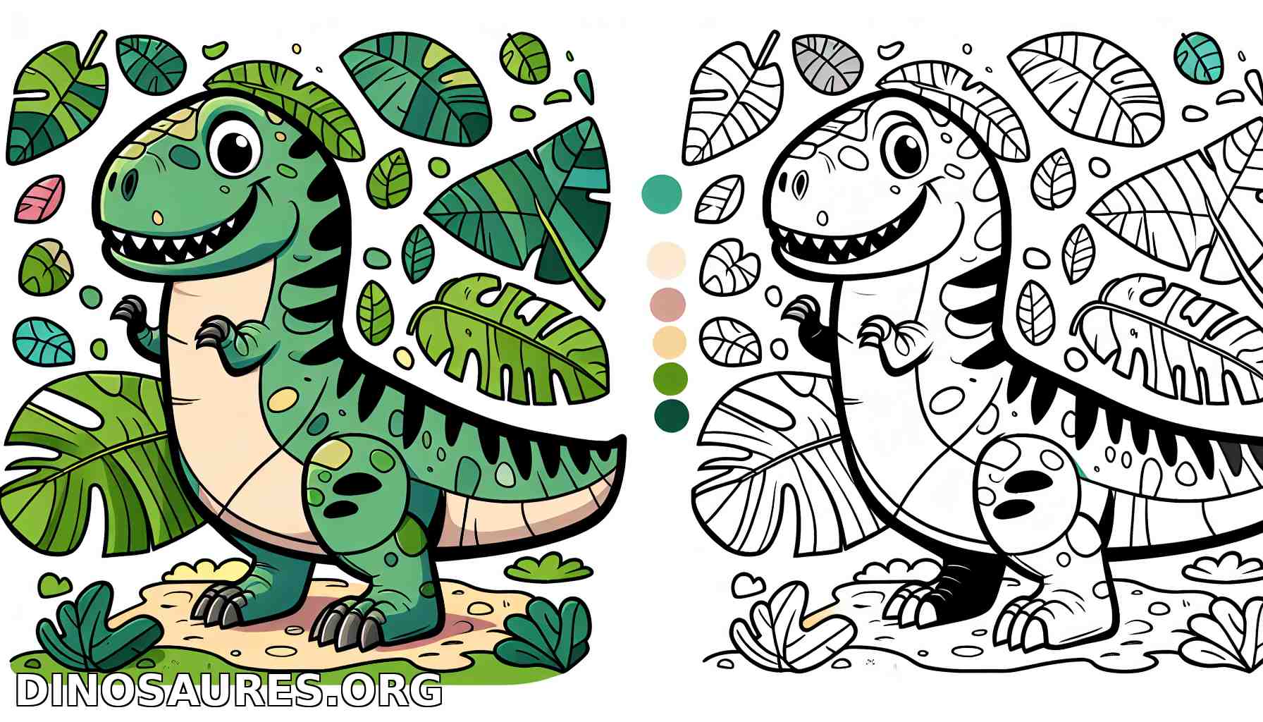 Coloriage de dinosaure amusant