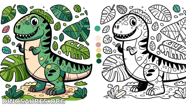 Coloriage de dinosaure amusant