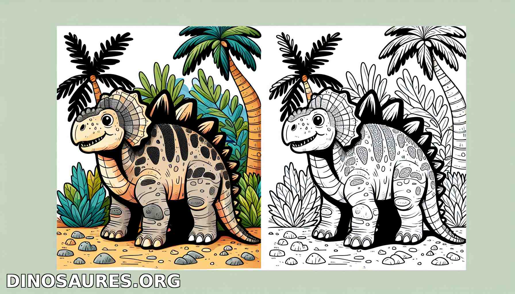Coloriage de dinosaure amusant