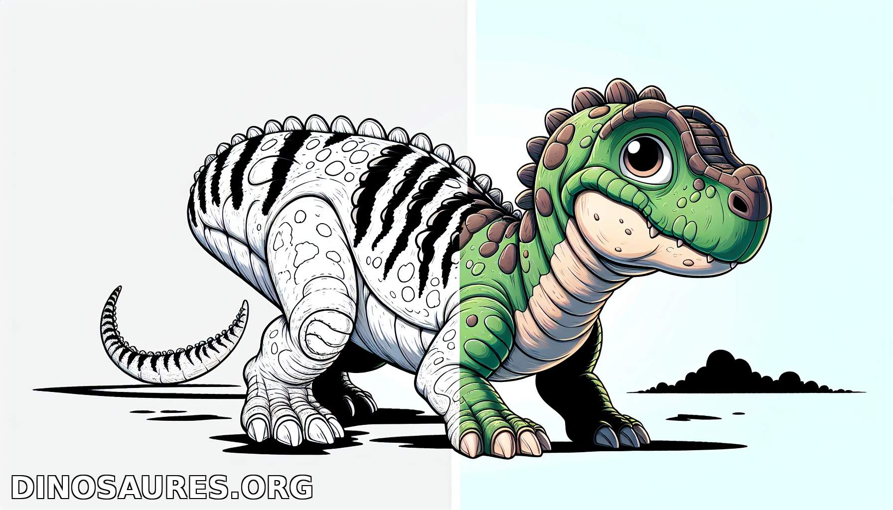 Coloriage de dinosaure amusant