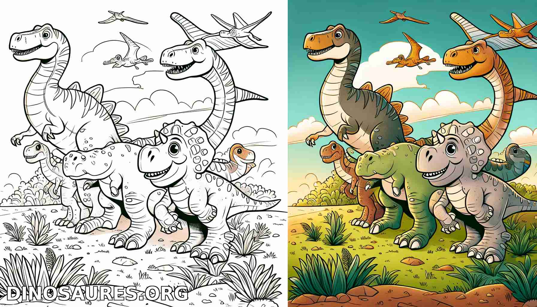 Coloriage de dinosaures