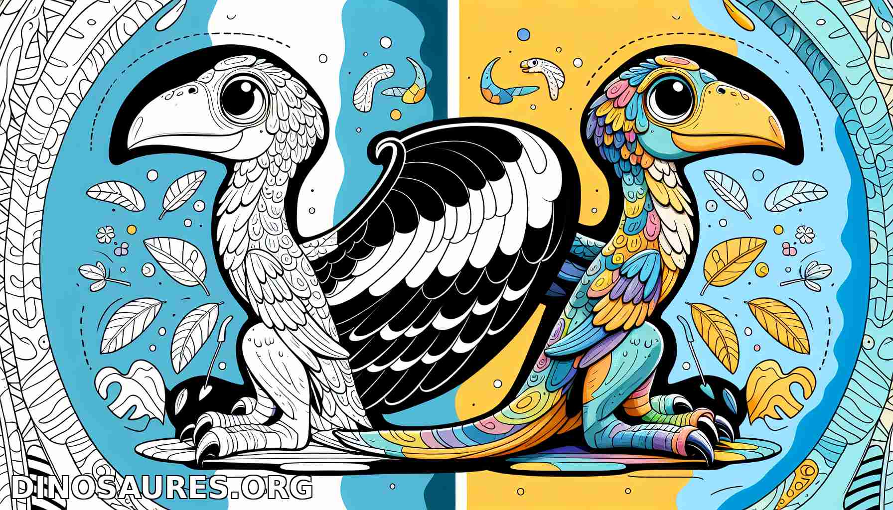 Coloriage de dinosaures colorés