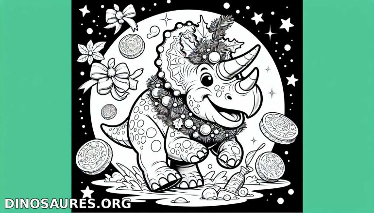 Coloriage de dinosaure joyeux