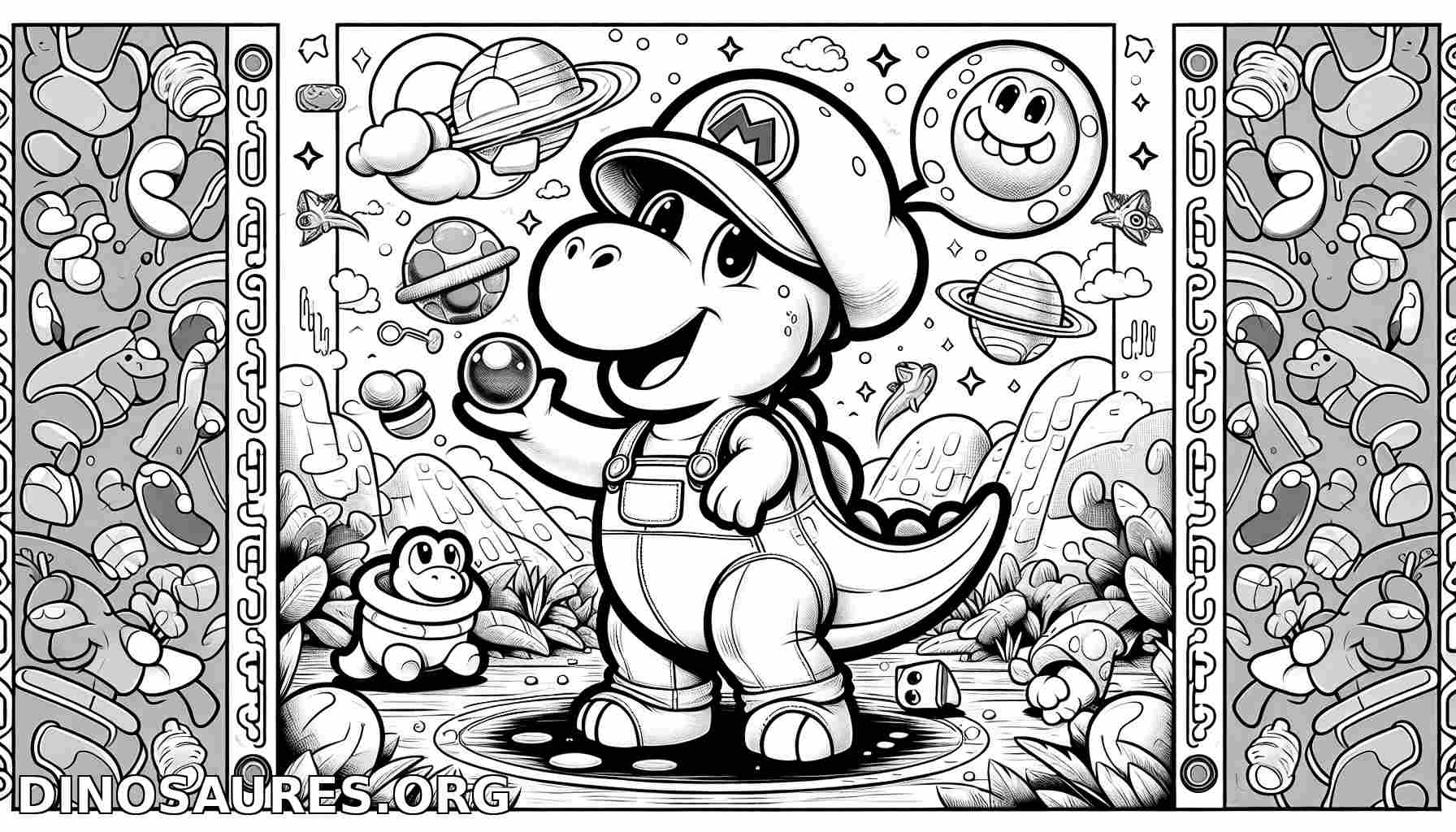 Coloriage de Dino Mario