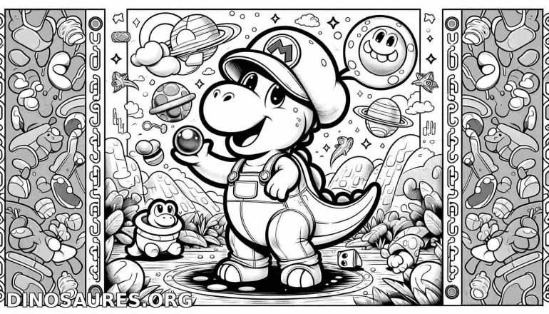 Coloriage de Dino Mario