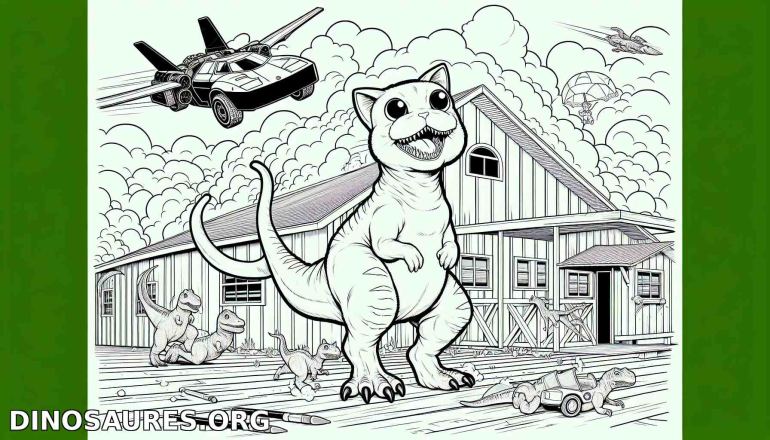 Coloriage de dinosaure amusant