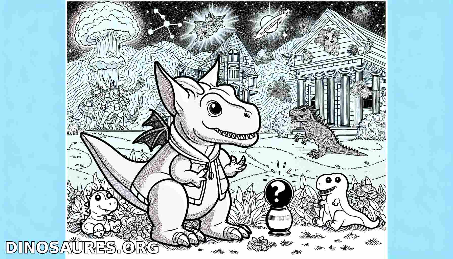 Coloriage de dinosaure amusant