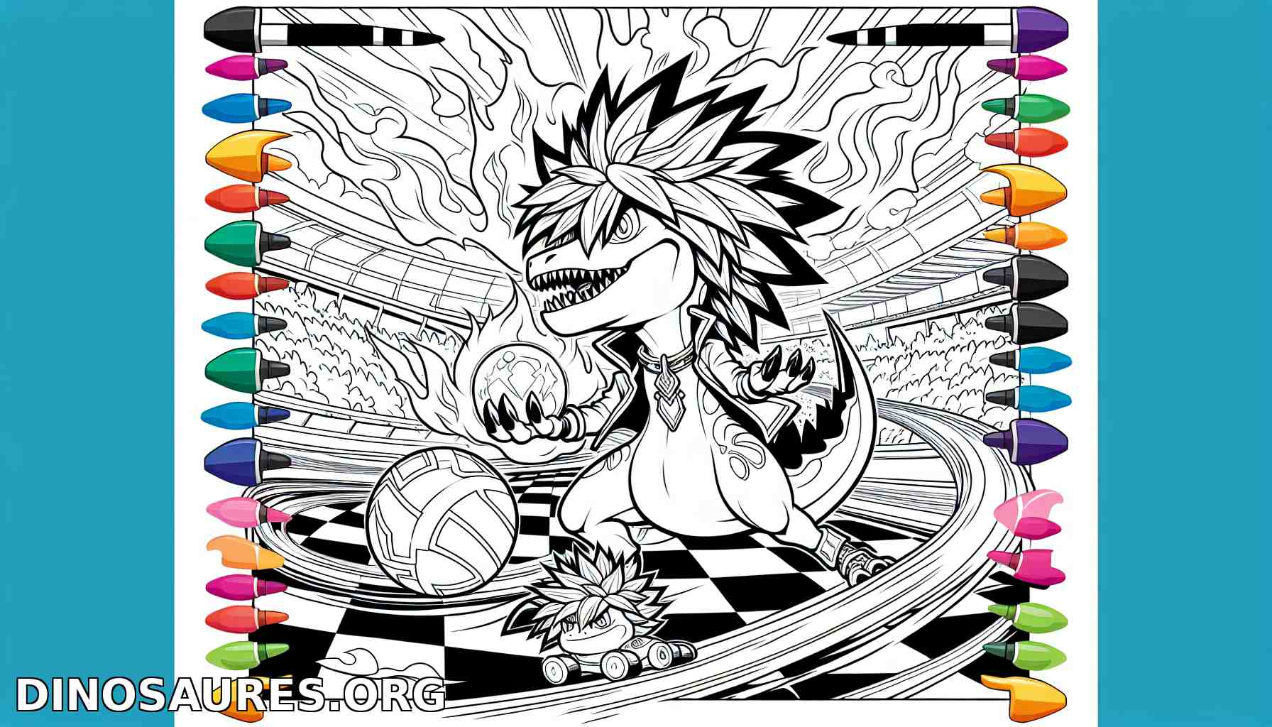 Coloriage de dinosaure dynamique