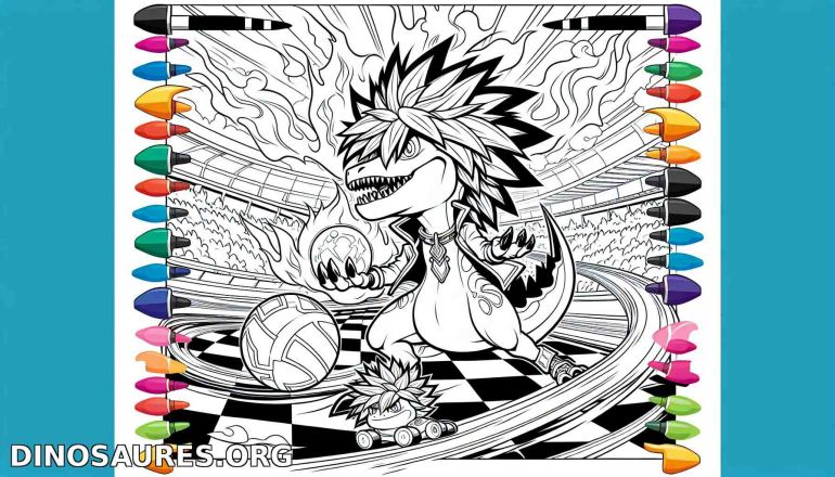 Coloriage de dinosaure dynamique