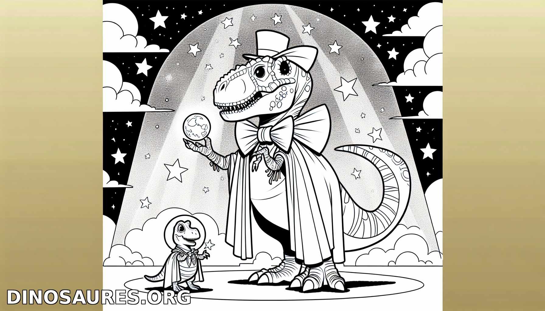 Coloriage de dinosaure élégant
