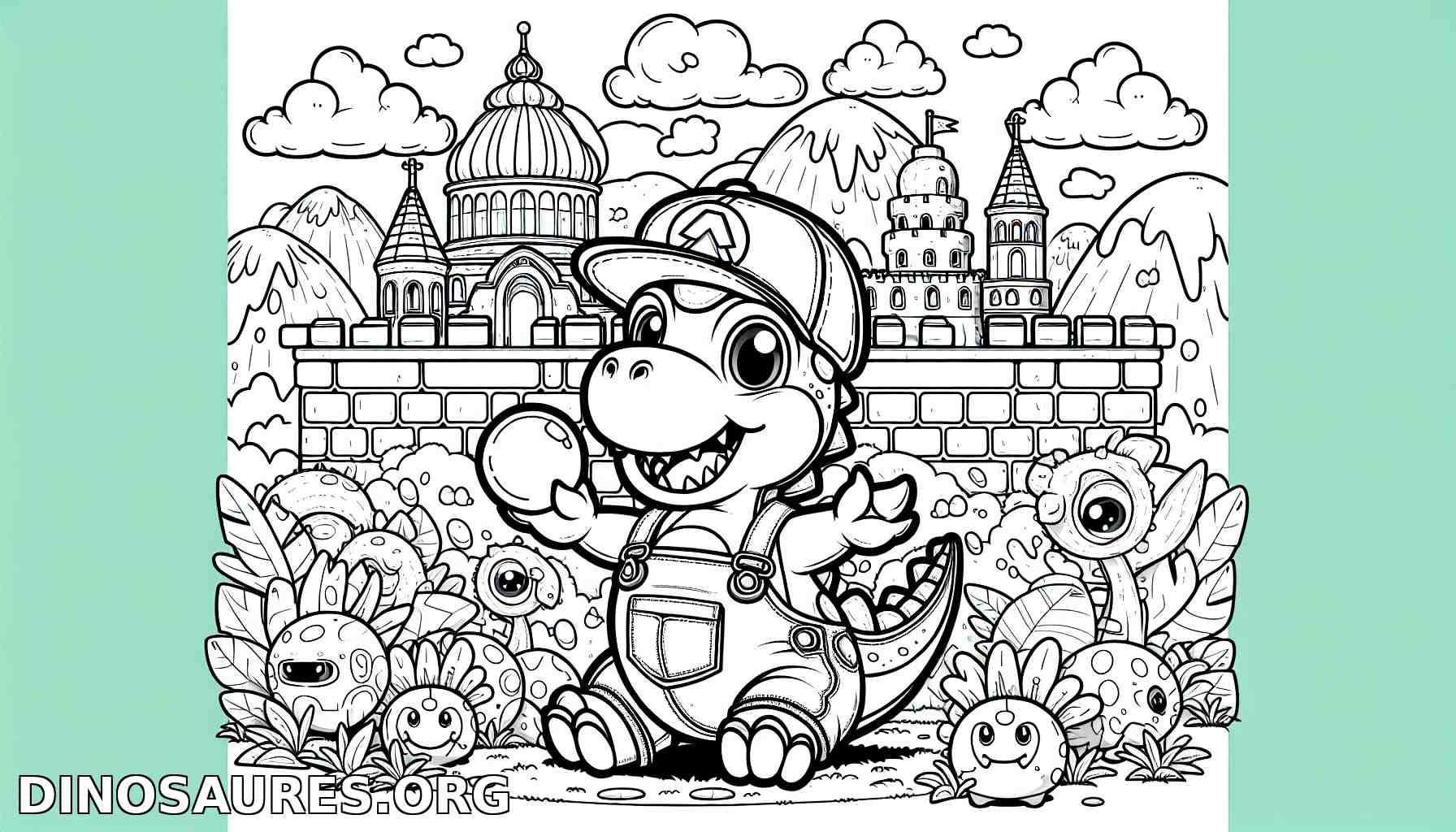 Coloriage de dinosaure joyeux