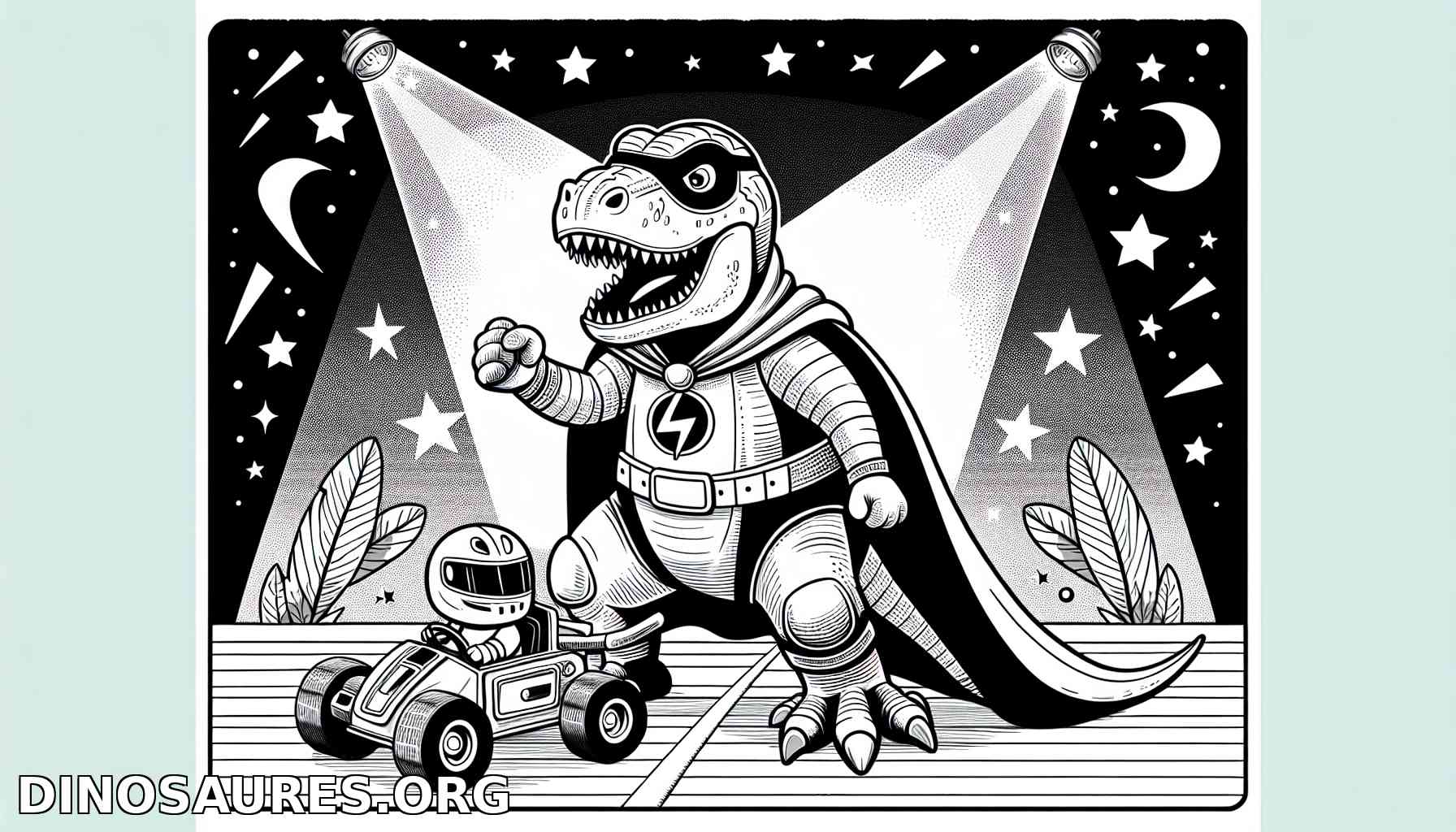Dessin de dinosaure super-héros