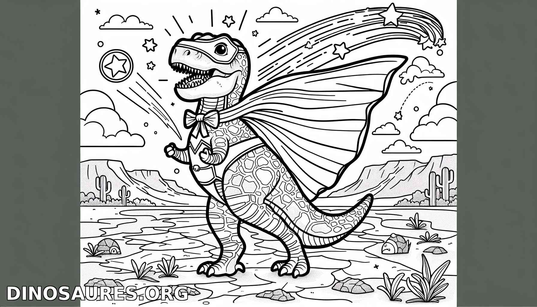 Coloriage de dinosaure super-héros