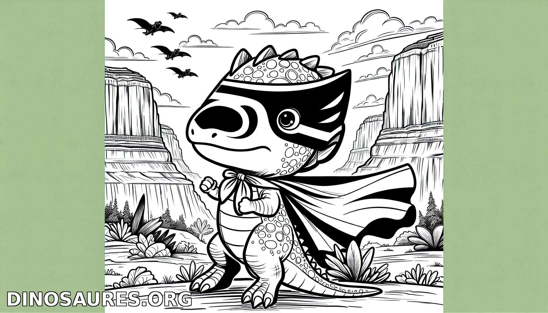 Coloriage de dinosaure super-héros